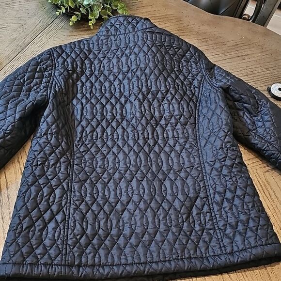 Lands' End Black Quilted Jacket Size M - Picture 12 of 15